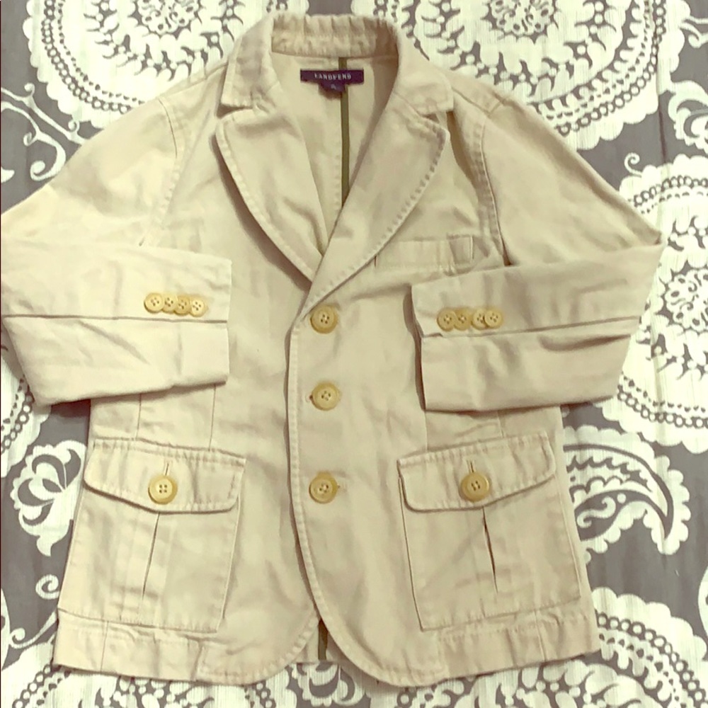 Lands End Khaki Button Up Jacket